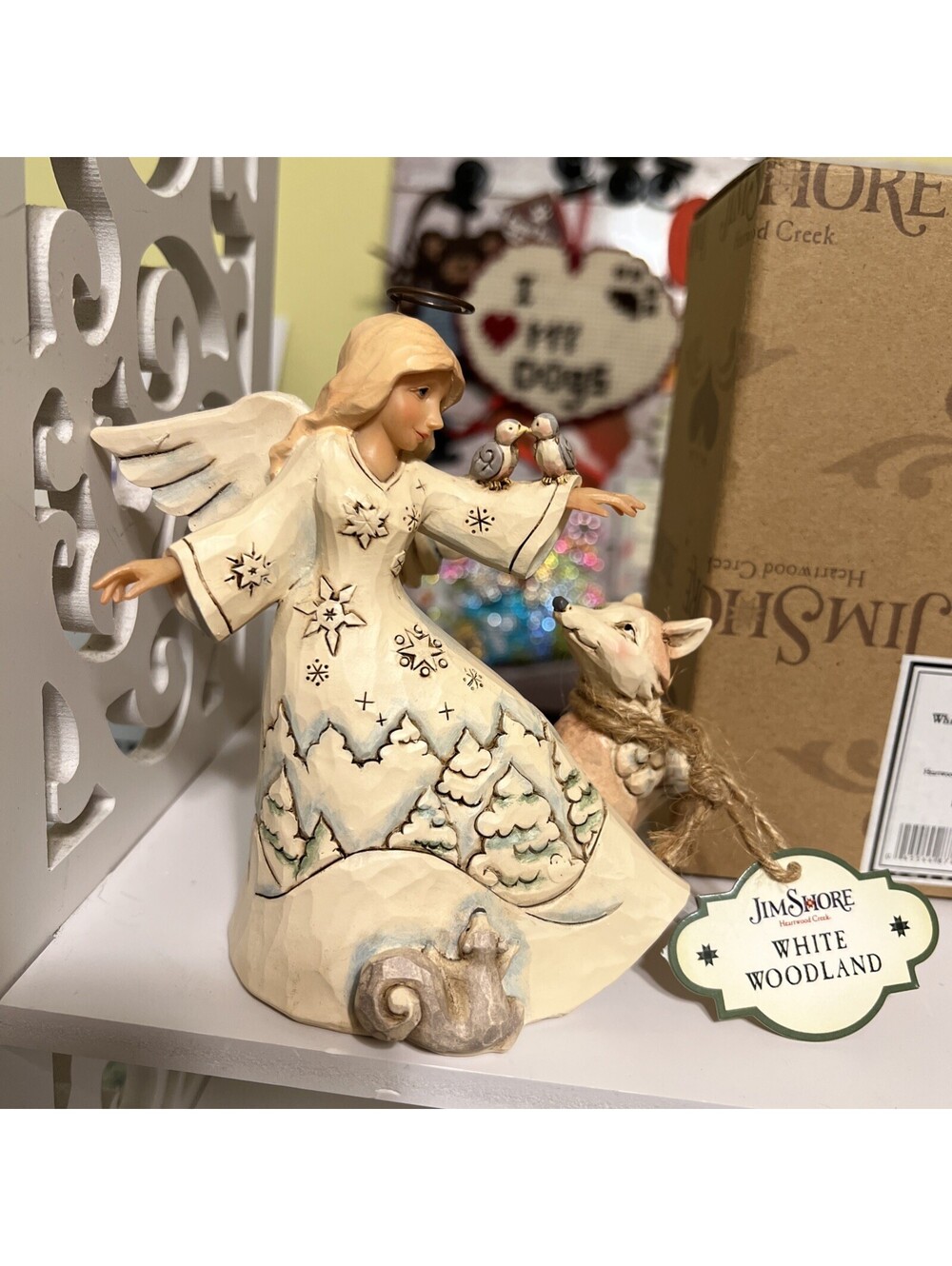 Jim Shore White Woodland Angel Blessed Be All Creatures 4053693 Original Box Tag
